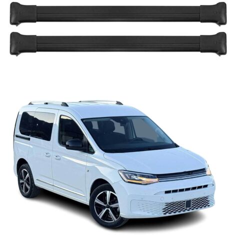 OMAC Barres de toit en aluminium pour VW Caddy IV 2020-2026 – TÜV / DIN 75302:2019 – Charge max 75 kg – 2 barres Noir (1/4)