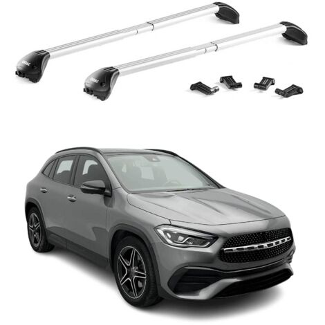 OMAC Barres de toit transversales certifiées TÜV pour Mercedes GLA H247 2020-2026 – Verrouillables (4 antivols) – Charge max 100 kg – Fixation durable Argent (1/4)