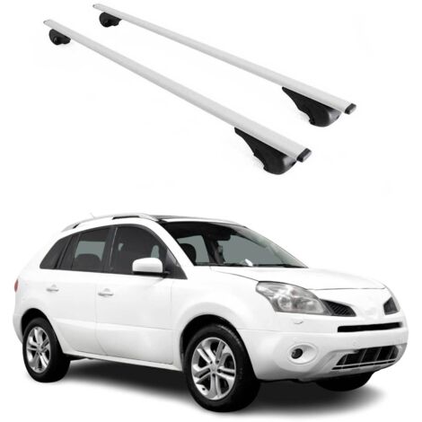 OMAC Barres de toit pour Renault Koleos I 2008-2015 – TÜV / DIN 75302:2019 – Antivol inclus – Charge max 75 kg – 2 barres Argent (1/4)