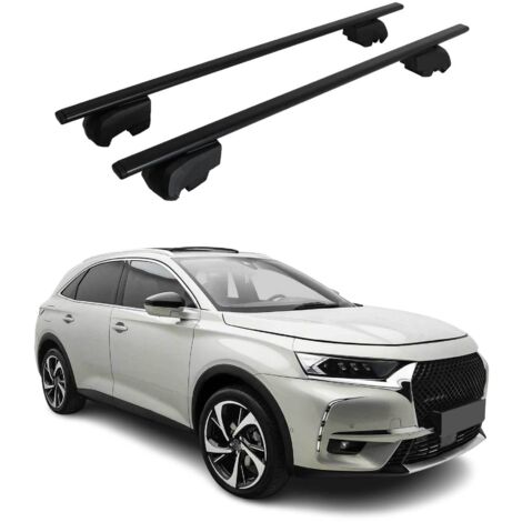 OMAC Barres de toit pour DS 7 Crossback / DS 7 2017-2026 – City Crash tested – ISO PAS 11154:2006 – Antivol inclus – Charge max 75 kg – 2 barres Noir (1/4)