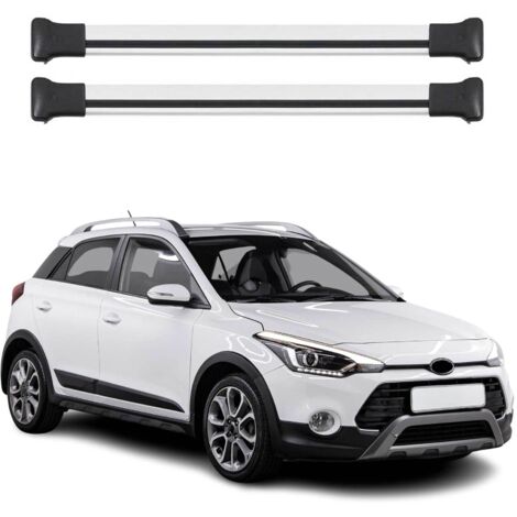OMAC Barres de toit en aluminium pour Hyundai i20 Active Elite 2016-2020 – TÜV / DIN 75302:2019 – Charge max 75 kg – 2 barres Argent (1/4)