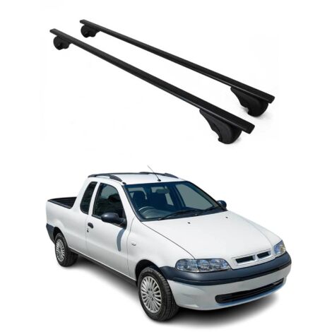 OMAC Barres de toit pour Fiat Strada 2004-2026 – TÜV / DIN 75302:2019 – Antivol inclus – Charge max 75 kg – 2 barres Noir (1/4)