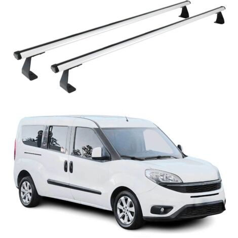 OMAC Barres de toit Heavy Duty compatibles avec Fiat Doblo II 2010-2021 – 2 barres – Aluminium Argent (1/4)