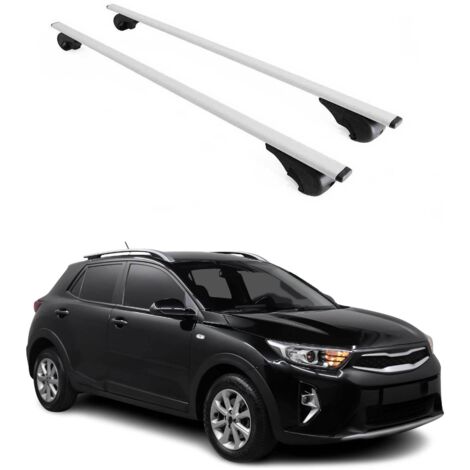 OMAC Barres de toit pour Kia Stonic 2017-2026 – TÜV / DIN 75302:2019 – Antivol inclus – Charge max 75 kg – 2 barres Argent (1/4)