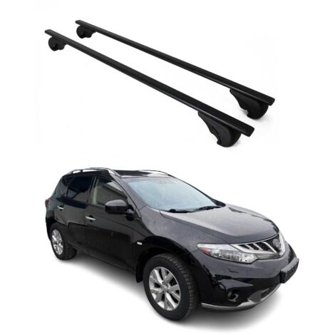 OMAC Barres de toit pour Nissan Murano II 2009-2014 – TÜV / DIN 75302:2019 – Antivol inclus – Charge max 75 kg – 2 barres Noir (1/4)
