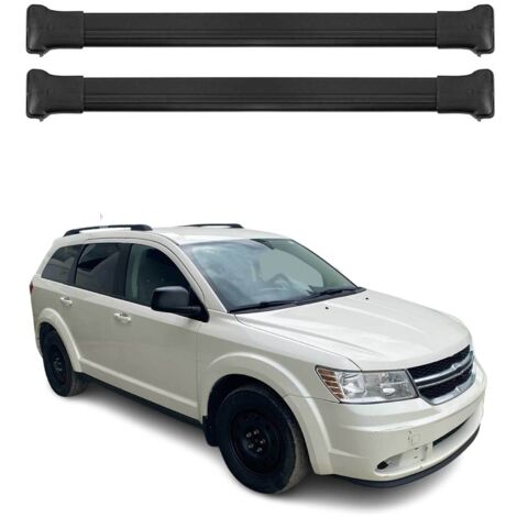 OMAC Barres de toit en aluminium pour Dodge Journey 2008-2021 – TÜV / DIN 75302:2019 – Charge max 75 kg – 2 barres Noir (1/4)