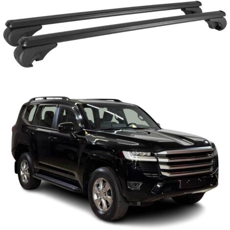 OMAC Barres de toit en aluminium pour Toyota Land Cruiser J250 2024-2026 – TÜV / DIN 75302:2019 – Antivol inclus – Charge max 75 kg – 2 barres Noir (1/4)