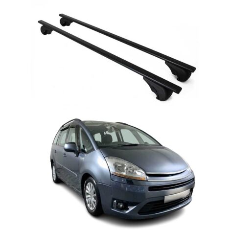 OMAC Barres de toit pour Citroën C4 Picasso 2006-2013 – TÜV / DIN 75302:2019 – Antivol inclus – Charge max 75 kg – 2 barres Noir