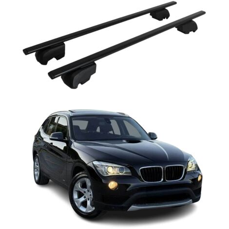 OMAC Barres de toit pour BMW X1 E84 2009-2015 – City Crash tested – ISO PAS 11154:2006 – Antivol inclus – Charge max 75 kg – 2 barres Noir (1/4)