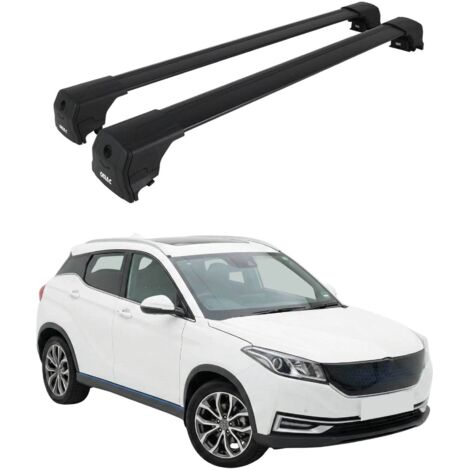 OMAC Barres de toit en aluminium pour DFSK Seres 3 2020-2026 – City Crash – ISO/PAS 11154:2006 – Antivol inclus – Charge max 75 kg – 2 barres Noir (1/4)