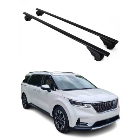 OMAC Barres de toit pour Kia Carnival IV 2021-2026 – TÜV / DIN 75302:2019 – Antivol inclus – Charge max 75 kg – 2 barres Noir (1/4)