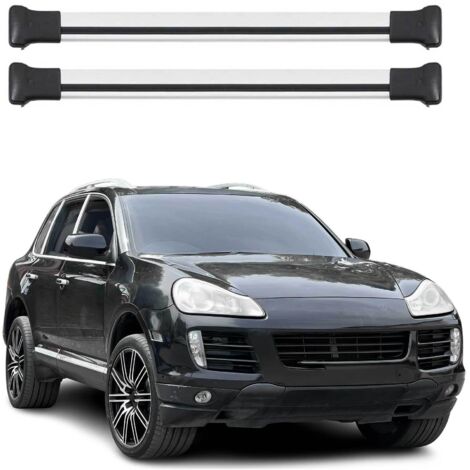 OMAC Barres de toit en aluminium pour Porsche Cayenne I 2003-2010 – TÜV / DIN 75302:2019 – Charge max 75 kg – 2 barres Argent (1/4)