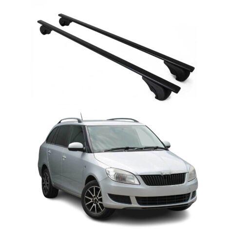 OMAC Barres de toit pour Skoda Fabia II 2007-2014 – TÜV / DIN 75302:2019 – Antivol inclus – Charge max 75 kg – 2 barres Noir (1/4)