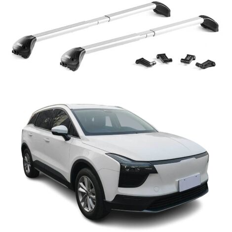 OMAC Barres de toit transversales certifiées TÜV pour Aiways U5 2022-2025 FL – Verrouillables (4 antivols) – Charge max 100 kg – Fixation durable Argent (1/4)