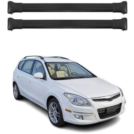 OMAC Barres de toit en aluminium pour Hyundai Elantra V Break 2011-2016 – TÜV / DIN 75302:2019 – Charge max 75 kg – 2 barres Noir (1/4)