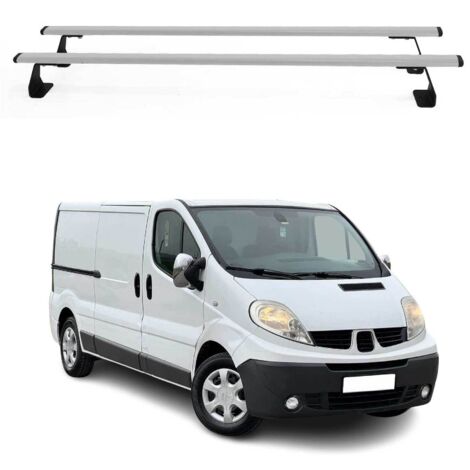 OMAC Barres de toit Heavy Duty compatibles avec Nissan Primastar 2001-2014 – 2 barres – Acier Argent (1/4)
