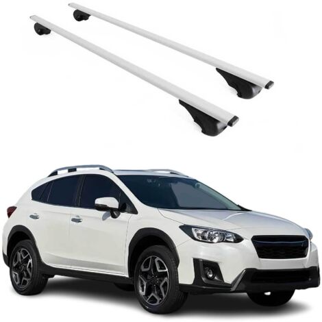 OMAC Barres de toit pour Subaru XV II 2017-2023 – TÜV / DIN 75302:2019 – Antivol inclus – Charge max 75 kg – 2 barres Argent