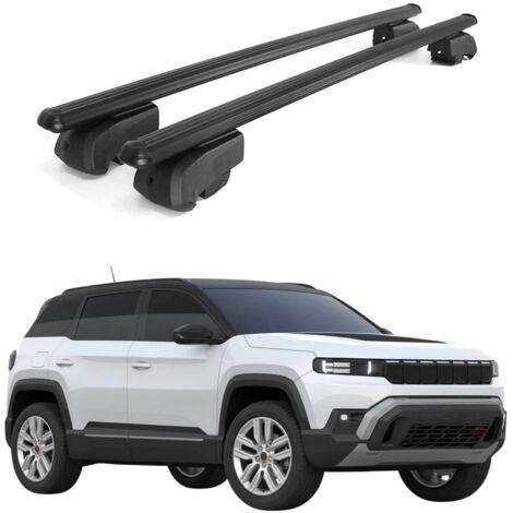 OMAC Barres de toit en aluminium pour Jeep Compass III J4U ab 2026 – City Crash – ISO/PAS 11154:2006 – Antivol inclus – Charge max 75 kg – 2 barres Noir (1/4)