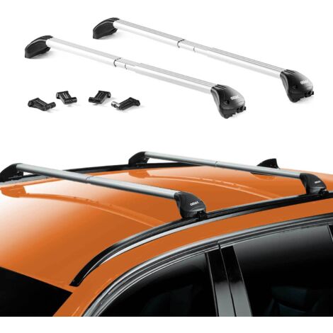 OMAC Barres de toit transversales certifiées TÜV pour Nissan Qashqai J11 J12 2013-2025 – Verrouillables (4 antivols) – Charge max 100 kg – Fixation durable Argent (1/4)