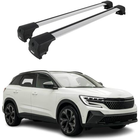 OMAC Barres de toit en aluminium pour Renault Austral 2022-2026 – City Crash – ISO/PAS 11154:2006 – Antivol inclus – Charge max 75 kg – 2 barres Argent