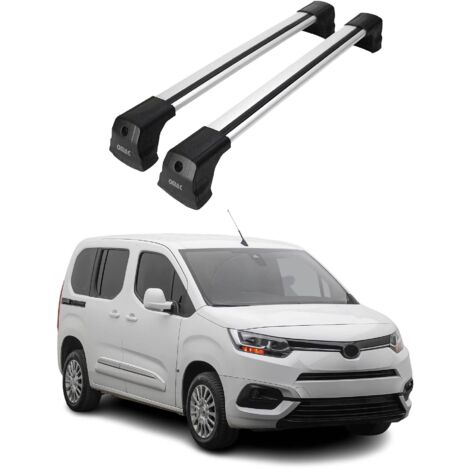 OMAC Barres de toit compatibles avec Toyota Proace City 2019-2026 – 2 barres – Antivol inclus – Aluminium Argent (1/4)