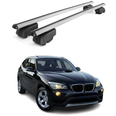 OMAC Barres de toit en aluminium pour BMW X1 E84 2009-2015 – City Crash – ISO/PAS 11154:2006 – Antivol inclus – Charge max 75 kg – 2 barres Argent (1/4)