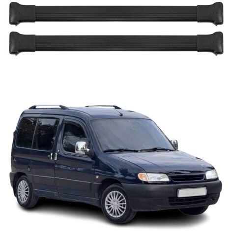 OMAC Barres de toit en aluminium pour Citroën Berlingo mk1 1996-2010 – TÜV / DIN 75302:2019 – Charge max 75 kg – 2 barres Noir (1/4)