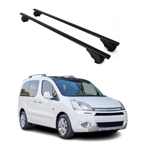 OMAC Barres de toit pour Citroën Berlingo 2008-2018 – TÜV / DIN 75302:2019 – Antivol inclus – Charge max 75 kg – 2 barres Noir (1/4)