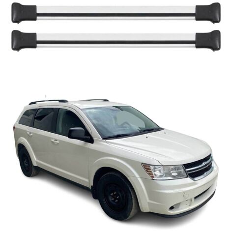 OMAC Barres de toit en aluminium pour Dodge Journey 2008-2021 – TÜV / DIN 75302:2019 – Charge max 75 kg – 2 barres Argent (1/4)