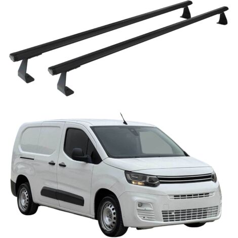 OMAC Barres de toit Heavy Duty compatibles avec Citroën Berlingo 2018-2026 – 2 barres – Aluminium Noir (1/4)