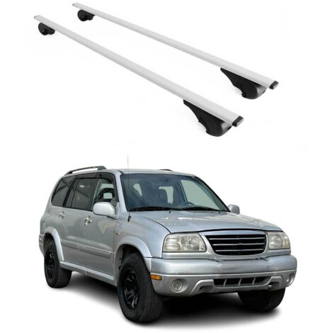 OMAC Barres de toit pour Suzuki Grand Vitara 1998-2005 – TÜV / DIN 75302:2019 – Antivol inclus – Charge max 75 kg – 2 barres Argent (1/4)