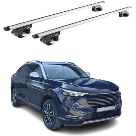 OMAC Barres de toit aluminium certifiées TÜV pour HONDA HR-V III 2021-2026 – Pour rails de toit standards – Rainure en T – Charge max 90 kg – 2 antivols Argent (1/4)