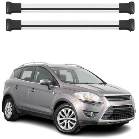 OMAC Barres de toit en aluminium pour Ford Kuga I 2008-2012 – TÜV / DIN 75302:2019 – Charge max 75 kg – 2 barres Argent (1/4)