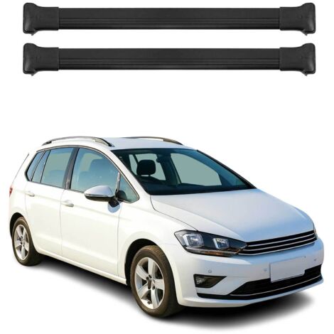 OMAC Barres de toit en aluminium pour VW Golf Sportsvan mk7 2012-2019 – TÜV / DIN 75302:2019 – Charge max 75 kg – 2 barres Noir (1/4)