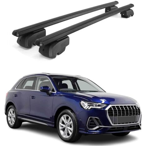OMAC Barres de toit en aluminium pour Audi Q3 F3 2018-2025 – City Crash – ISO/PAS 11154:2006 – Antivol inclus – Charge max 75 kg – 2 barres Noir (1/4)
