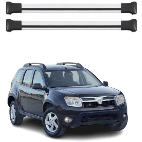 OMAC Barres de toit en aluminium pour Dacia Duster mk1 2010-2013 Pre-FL – TÜV / DIN 75302:2019 – Charge max 75 kg – 2 barres Argent (1/4)