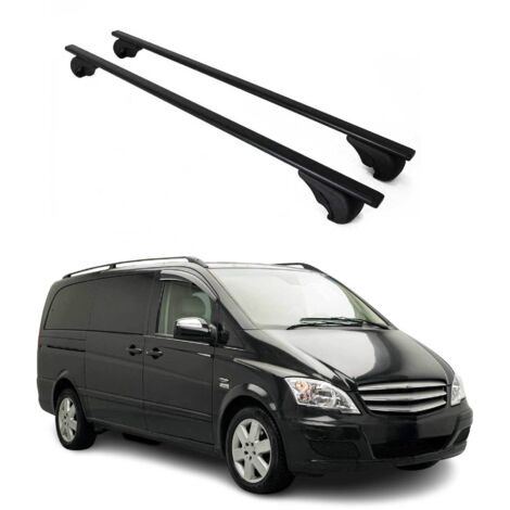 OMAC Barres de toit pour Mercedes Vito W639 2003-2014 – TÜV / DIN 75302:2019 – Antivol inclus – Charge max 75 kg – 2 barres Noir (1/4)