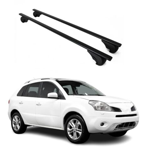 OMAC Barres de toit pour Renault Koleos I 2008-2015 – TÜV / DIN 75302:2019 – Antivol inclus – Charge max 75 kg – 2 barres Noir (1/4)