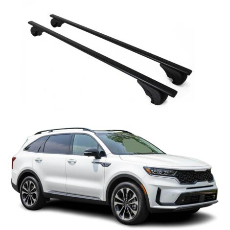 OMAC Barres de toit pour Kia Sorento mk4 2021-2026 – TÜV / DIN 75302:2019 – Antivol inclus – Charge max 75 kg – 2 barres Noir (1/4)