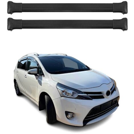 OMAC Barres de toit en aluminium pour Toyota Verso 2009-2018 – TÜV / DIN 75302:2019 – Charge max 75 kg – 2 barres Noir (1/4)