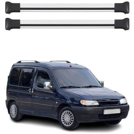 OMAC Barres de toit en aluminium pour Citroën Berlingo mk1 1996-2010 – TÜV / DIN 75302:2019 – Charge max 75 kg – 2 barres Argent (1/4)
