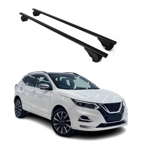 OMAC Barres de toit pour Nissan Qashqai J11 2013-2021 – TÜV / DIN 75302:2019 – Antivol inclus – Charge max 75 kg – 2 barres Noir (1/4)