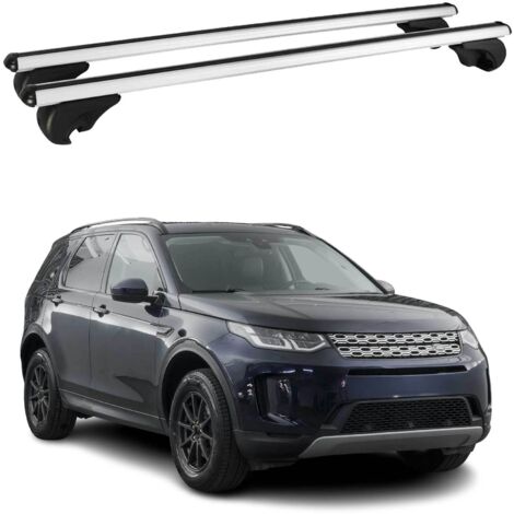 OMAC Barres de toit en aluminium pour Land Rover Discovery Sport L550 2015-2026 – TÜV / DIN 75302:2019 – Antivol inclus – Charge max 75 kg – 2 barres Argent