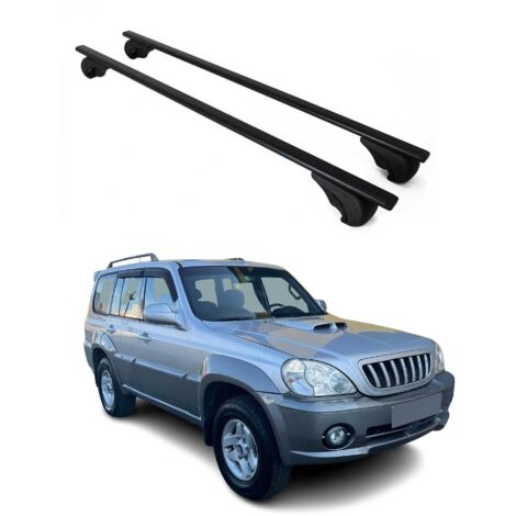 OMAC Barres de toit pour Hyundai Terracan 2001-2007 – TÜV / DIN 75302:2019 – Antivol inclus – Charge max 75 kg – 2 barres Noir (1/4)