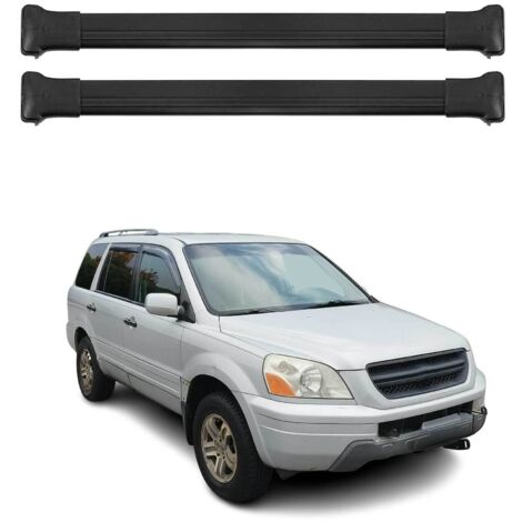 OMAC Barres de toit en aluminium pour Honda Pilot I 2003-2008 – TÜV / DIN 75302:2019 – Charge max 75 kg – 2 barres Noir (1/4)