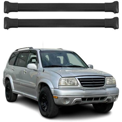 OMAC Barres de toit en aluminium pour Suzuki Grand Vitara 1998-2005 – TÜV / DIN 75302:2019 – Charge max 75 kg – 2 barres Noir (1/4)