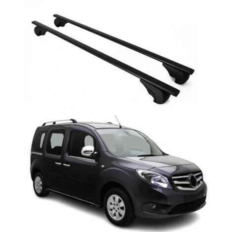 OMAC Barres de toit pour Mercedes Citan W420 2021-2026 – TÜV / DIN 75302:2019 – Antivol inclus – Charge max 75 kg – 2 barres Noir (1/4)