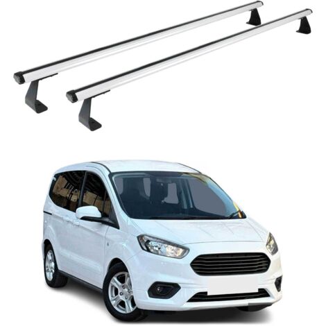 OMAC Barres de toit Heavy Duty compatibles avec Ford Transit Courier I 2014-2023 – 2 barres – Aluminium Argent (1/4)