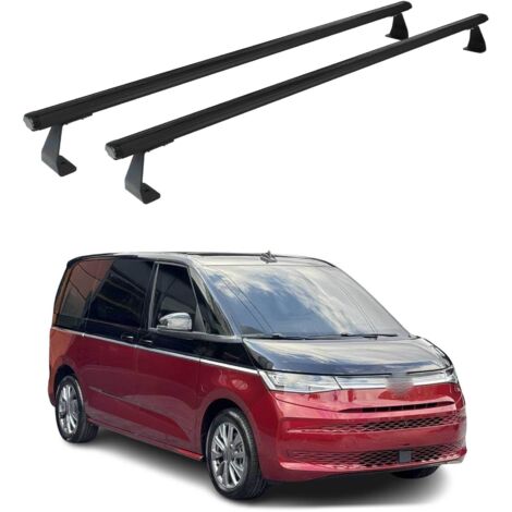 OMAC Barres de toit Heavy Duty compatibles avec VW Multivan T7 2021-2026 – 2 barres – Aluminium Noir (1/4)