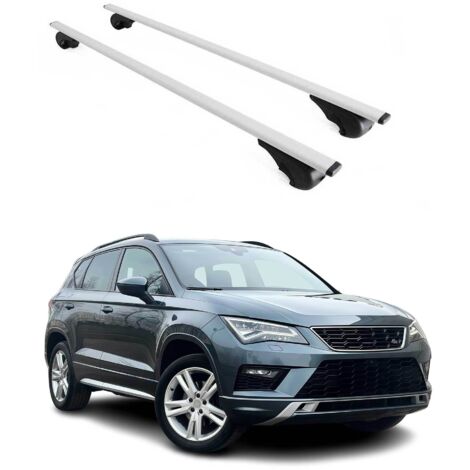 OMAC Barres de toit pour Seat Ateca 2016-2026 – TÜV / DIN 75302:2019 – Antivol inclus – Charge max 75 kg – 2 barres Argent (1/4)
